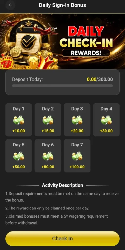 H789 game daily Bonus