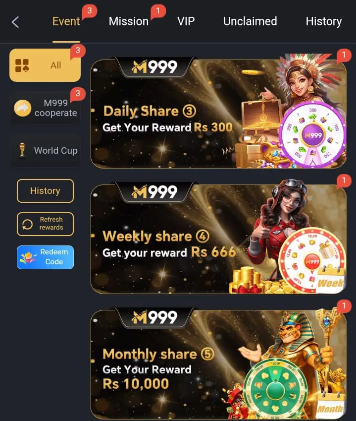 M999 daily bonus